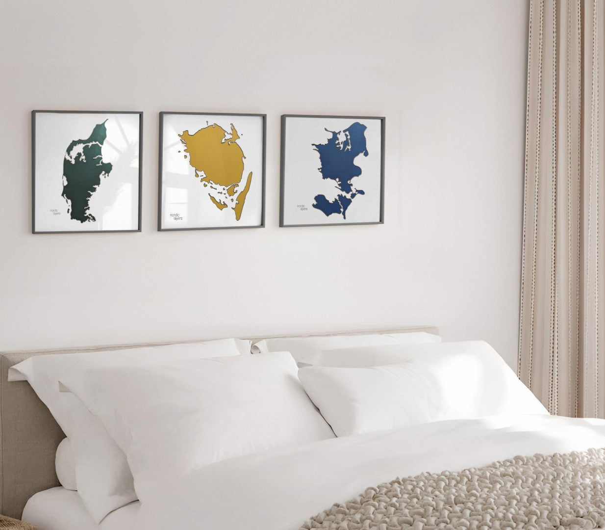 Sjælland inkl. øer - Denmark Collection Slim (32x32 cm)