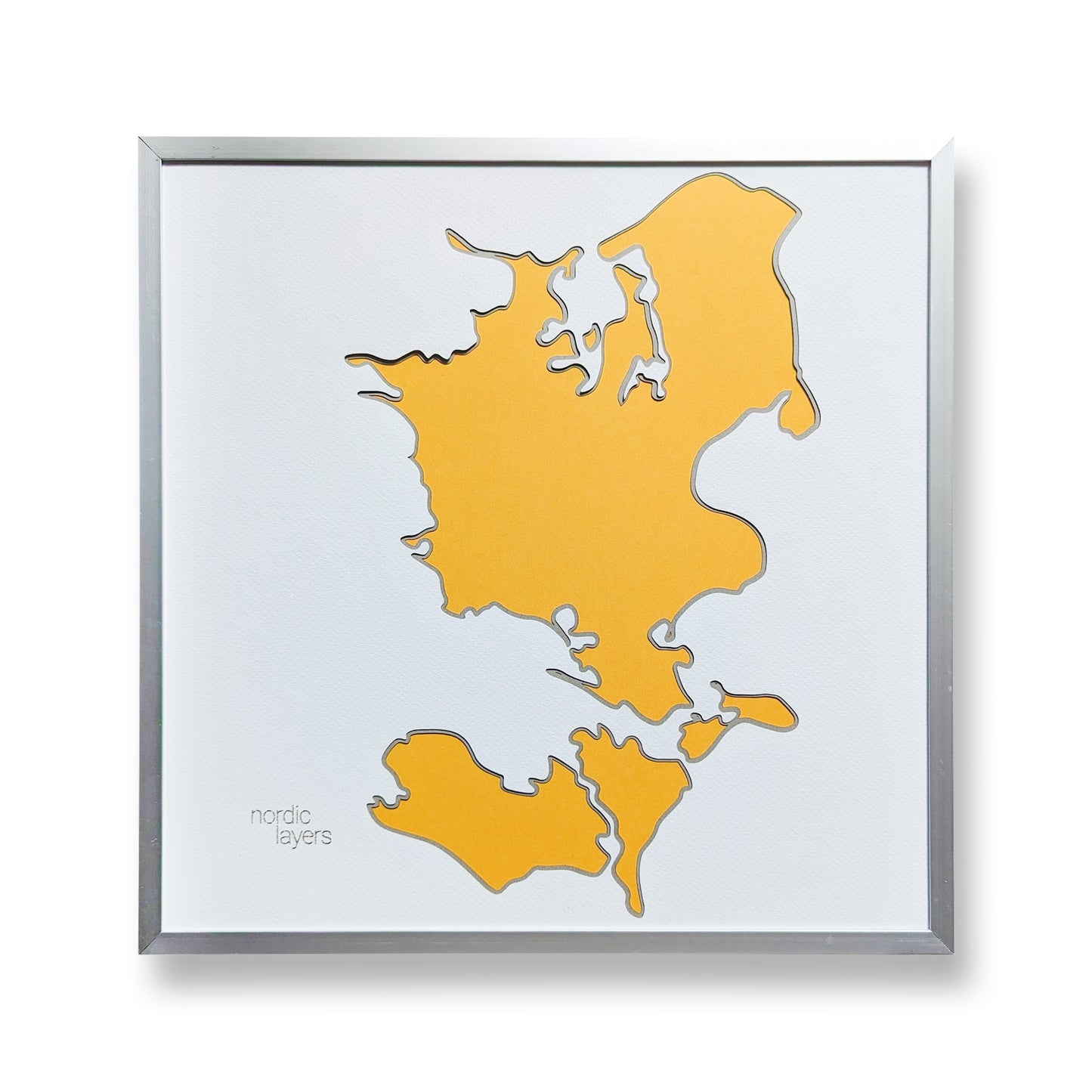 Sjælland inkl. øer - Denmark Collection Slim (32x32 cm)