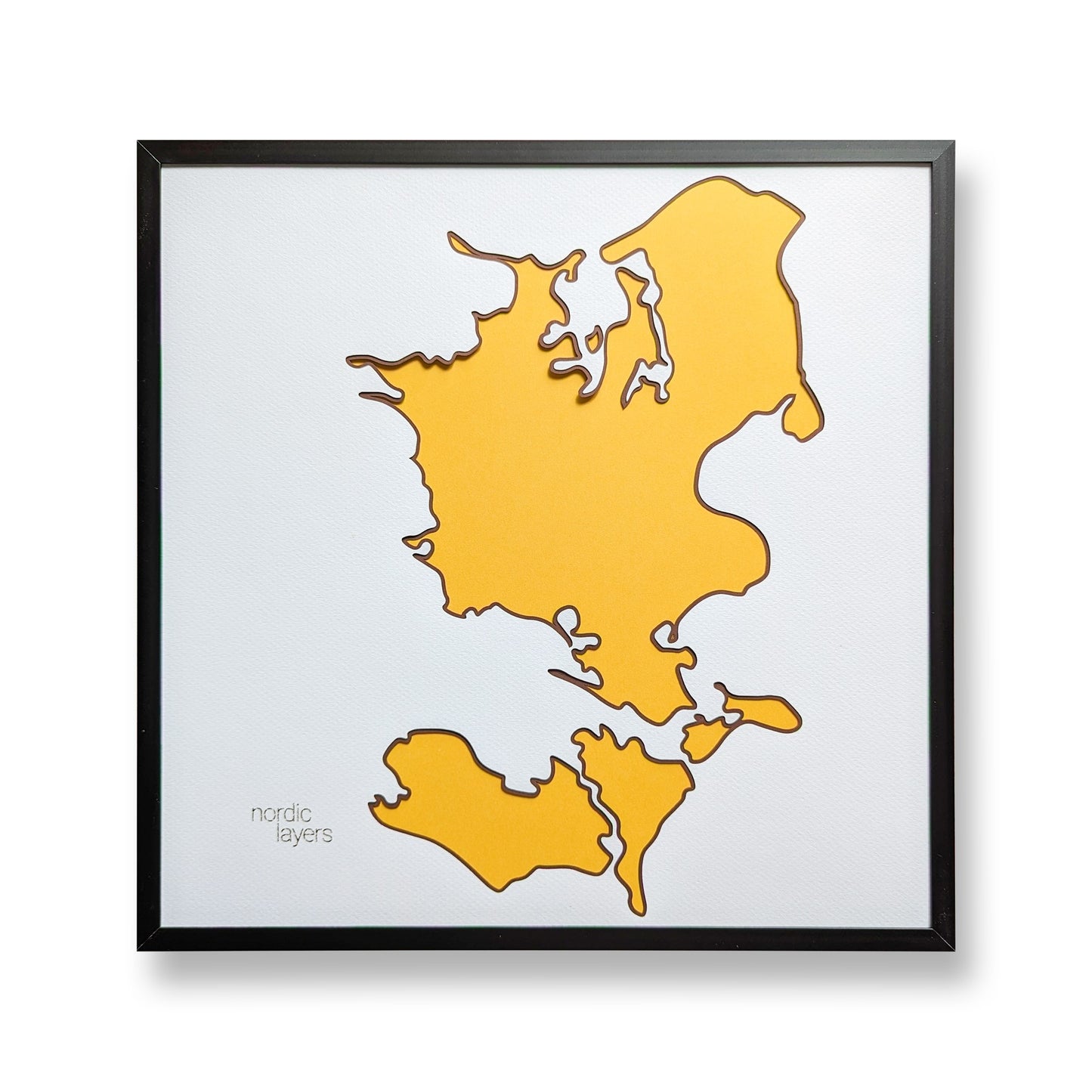 Sjælland inkl. øer - Denmark Collection Slim (32x32 cm)