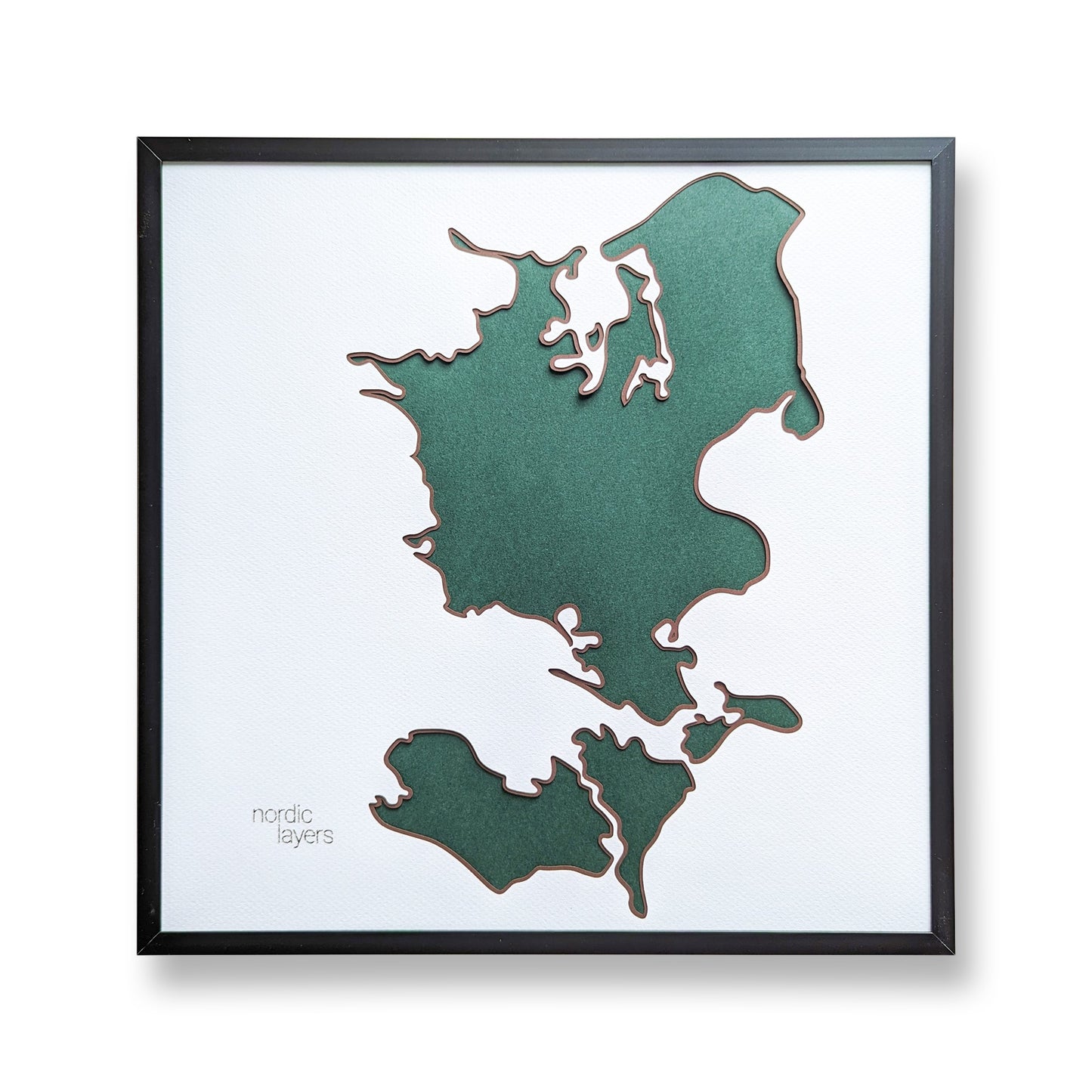 Sjælland inkl. øer - Denmark Collection Slim (32x32 cm)