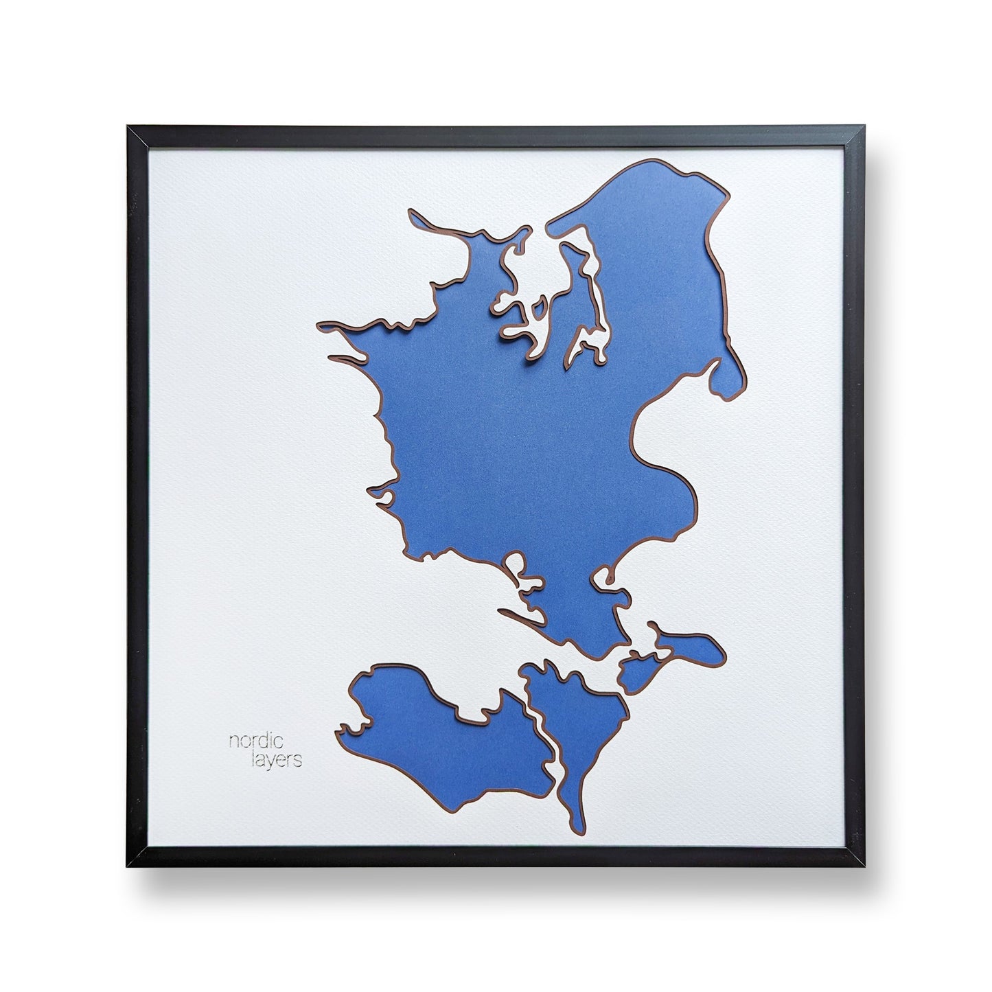 Sjælland inkl. øer - Denmark Collection Slim (32x32 cm)